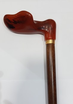 BASTÓN DE MADERA CON EMPUÑADURA CURVA AMPLIA